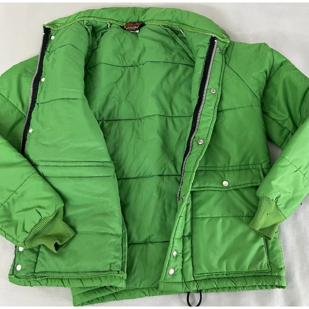 Vintage‎ 1970s 7up Green puffer coat Plac-Jac by Dunbrooke 40-M-42 Made USA Y2K